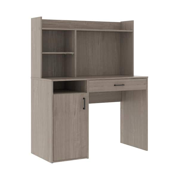 SAUDER Beginnings 42.913 in. Silver Sycamore Computer Desk with Hutch