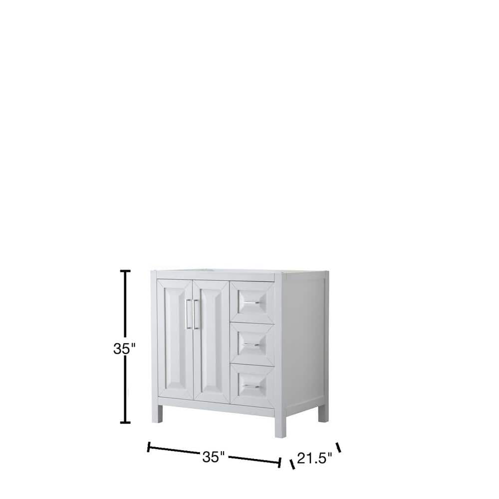 Daria 35" White MDF Single Freestanding Bathroom Vanity