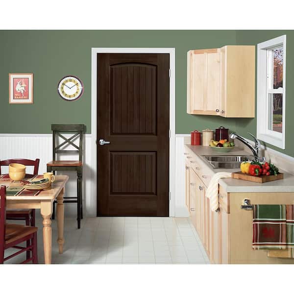 36 in. x 80 in. Santa Fe Espresso Stain Solid Core Molded Composite MDF Interior Door Slab