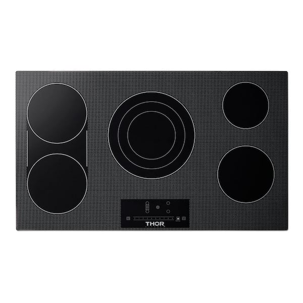 36 in. Radiant Electric Cooktop in Black with 5 Elements Smooth Top including Tri-Ring Element