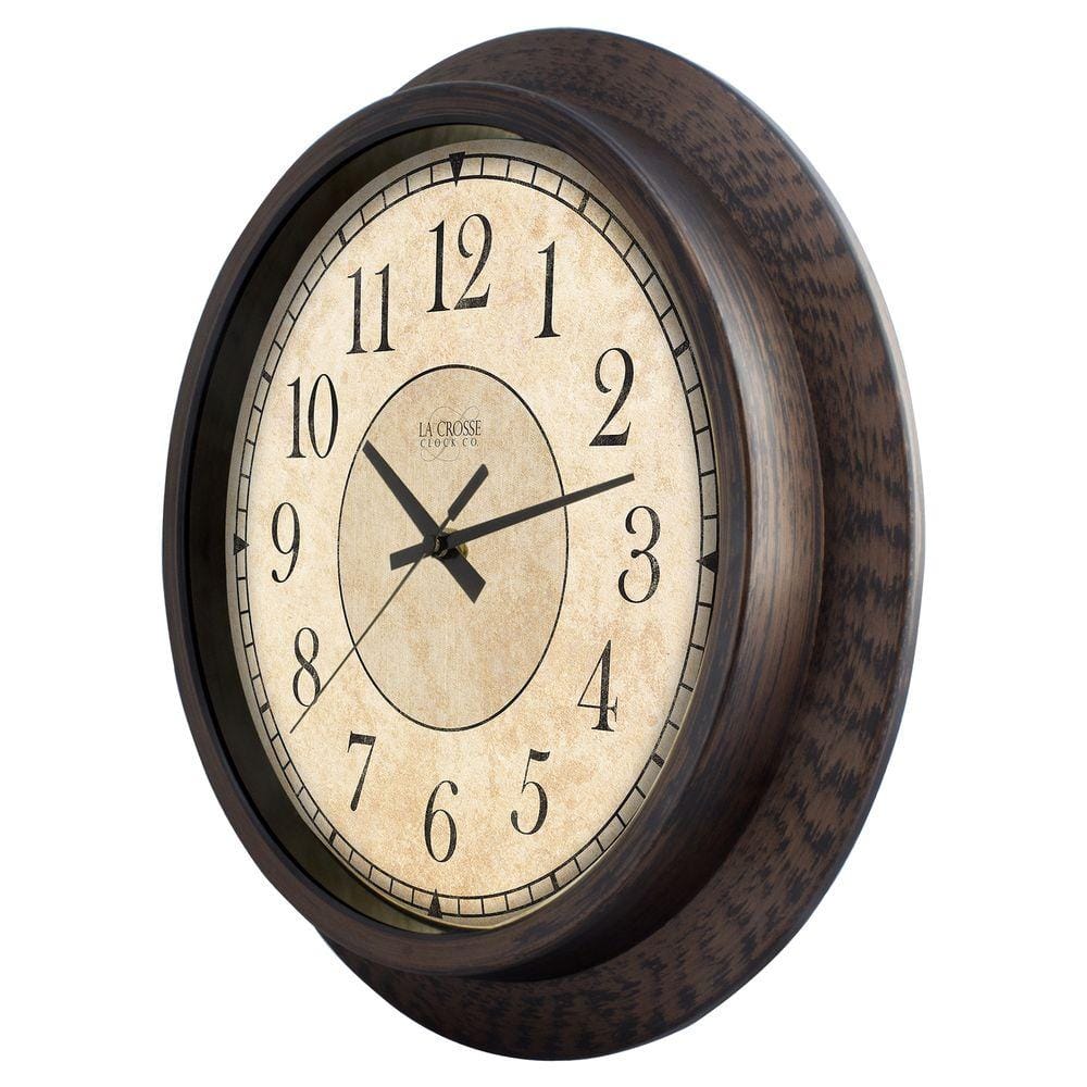 Rustic Brown 14" Round Analog Wall Clock
