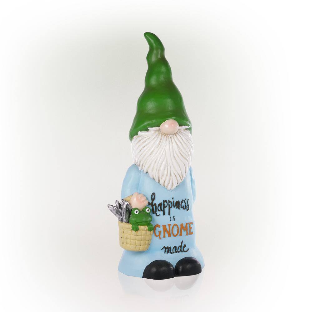 24" Multicolor Polyresin Garden Gnome with Frog Basket