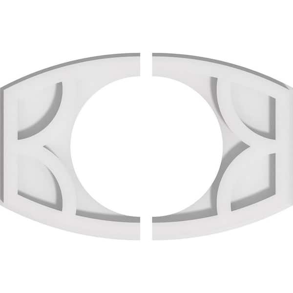12 in. x 8 in. x 1 in. Kailey Architectural Grade PVC Contemporary Ceiling Medallion (2-Piece)