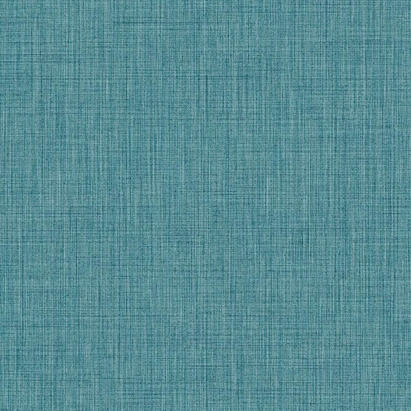 Unbranded Italian Design Turquoise Woven Texture Vinyl on Non-Woven Non-Pasted Wallpaper Roll (Covers 57.75 sq.ft.)