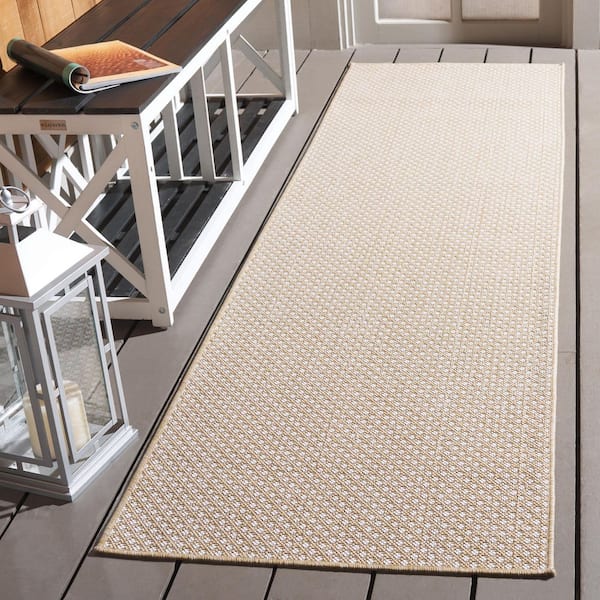 Terrace Beige/Ivory 2 ft. x 8 ft. Diamond Geometric Indoor/Outdoor Runner Rug