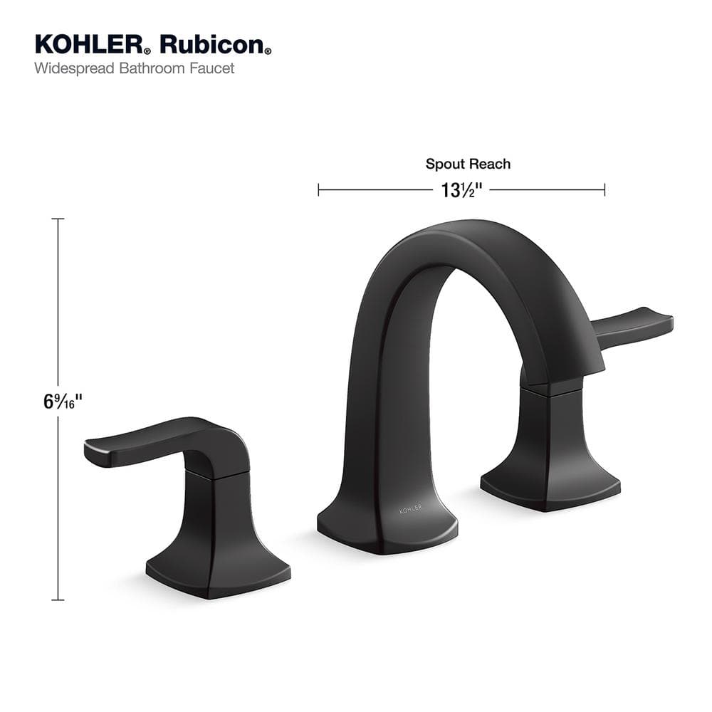 Matte Black Double Handle Widespread Bathroom Faucet