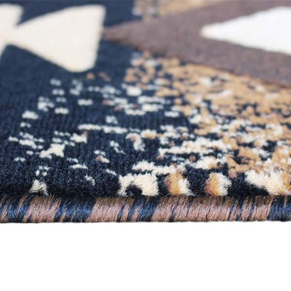 Black 8 ft. x 10 ft. Rectangle Native American Area Rug