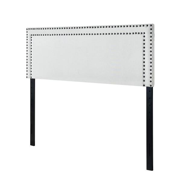 HMidea Nail Trim Cream Queen Upholstered Headboard