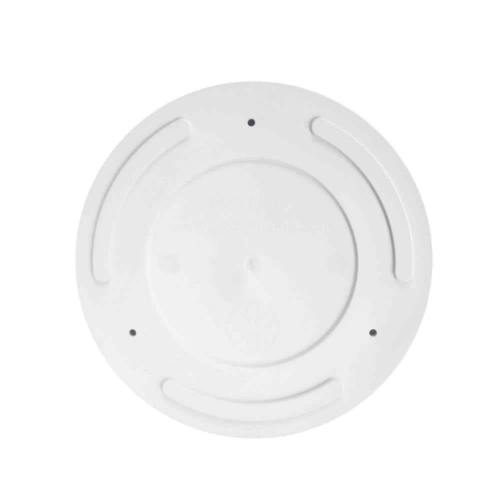 White Medium Round Resin Planter with Saucer