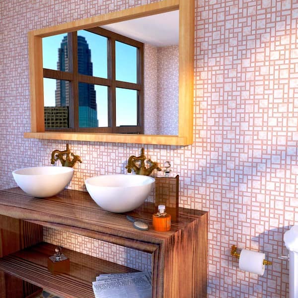 University Pink 11-3/4 in. x 11-3/4 in. Porcelain Mosaic Tile (9.8 sq. ft./Case)