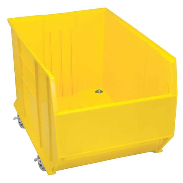 QUANTUM STORAGE SYSTEMS 36 in. Quantum Hulk Mobile 65 Gal. Storage Tote in Yellow (1-Pack)