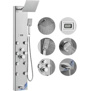 Shower Panel System 5 Shower Modes Digital Display Shower Panel Tower 8 Massage Jets 3-Setting Handheld Shower Head