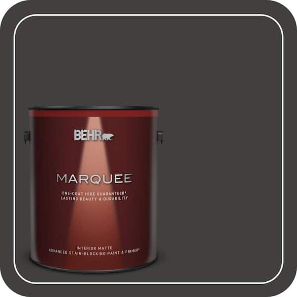 BEHR MARQUEE 1 gal. #N510-7 Blackout One-Coat Hide Matte Interior Paint & Primer