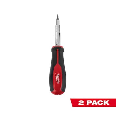 11-in-1 Multi-Tip Screwdriver with Square Drive Bits (2-Pack)