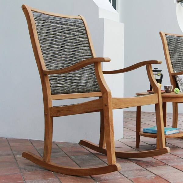 Dunham Teak Outdoor Wicker Rocking Chair atelieryuwa.ciao.jp