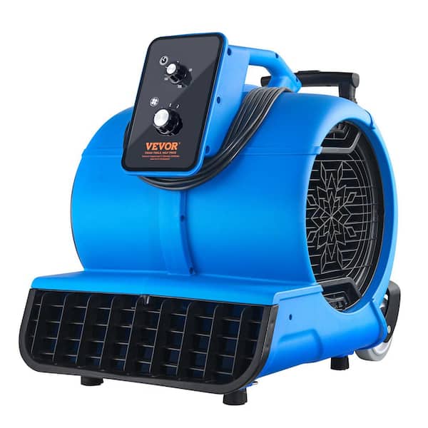 VEVOR Floor Blower 5 in. 3 Speeds Blower Fan in. Blue 1560 RPM 4000 CFM Air Mover for Drying and Cooling with 3 Blowing Angles