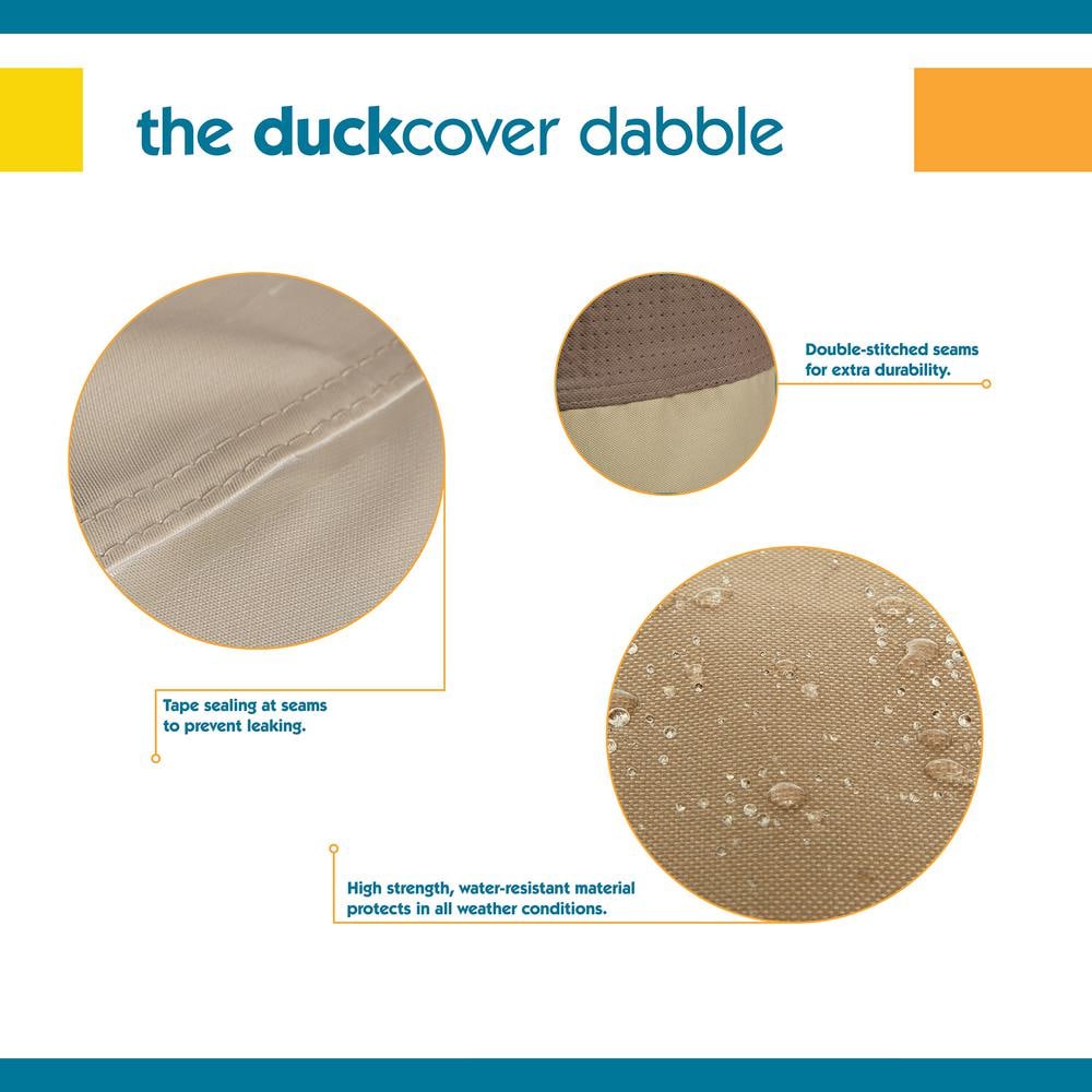 Tan Polyester BBQ Grill Cover with Hook and Loop Closure