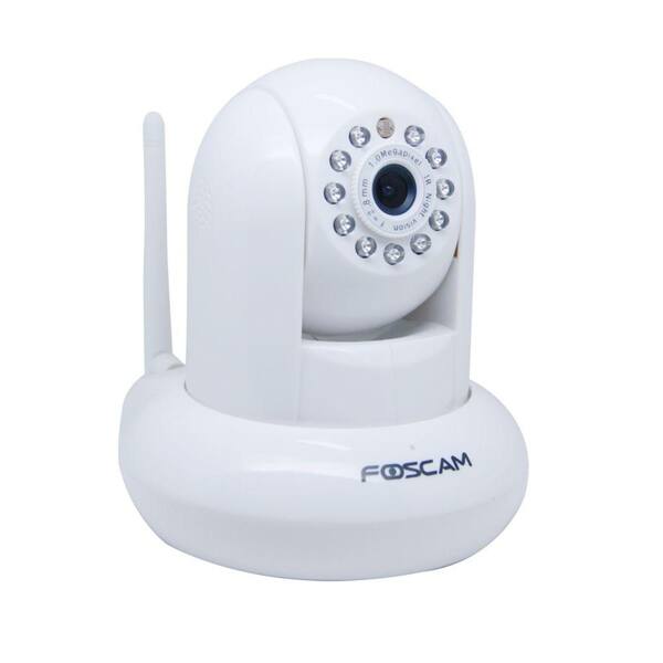 Foscam Wireless 720P HD Indoor Tilt IP Dome Shaped Video Surveillance Camera - White