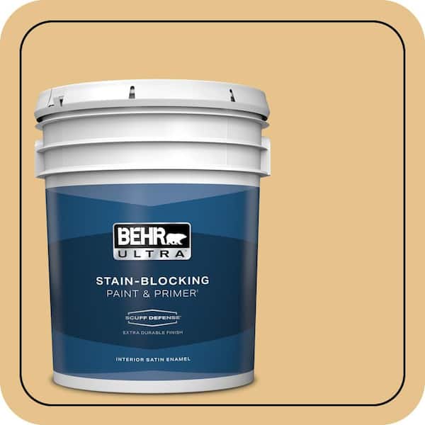 BEHR ULTRA 5 gal. #T17-02 Gold Hearted Extra Durable Satin Enamel Interior Paint & Primer