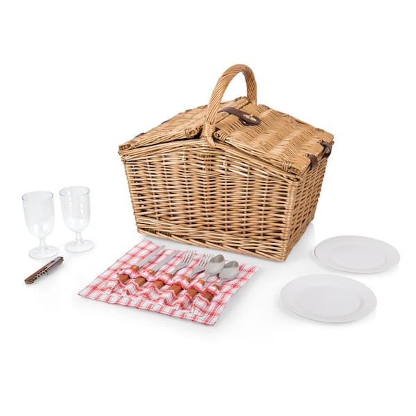 Picnic Time Piccadilly Natural Wood Picnic Basket