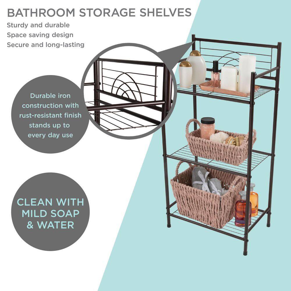 Bronze 3-Tier Industrial Freestanding Bathroom Shelf