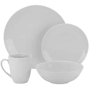 16-Piece Casual White Porcelain Dinnerware Set