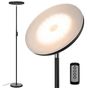 68.9 in. Black 1-Light Smart Dimmable Torchiere Floor Lamp LED 3 Color Temperatures Standing Pole Light with Remote