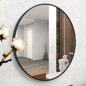 24 in. W x 24 in. H Small Round alloy metal Framed Wall Bathroom Vanity Mirror in Alloy metal