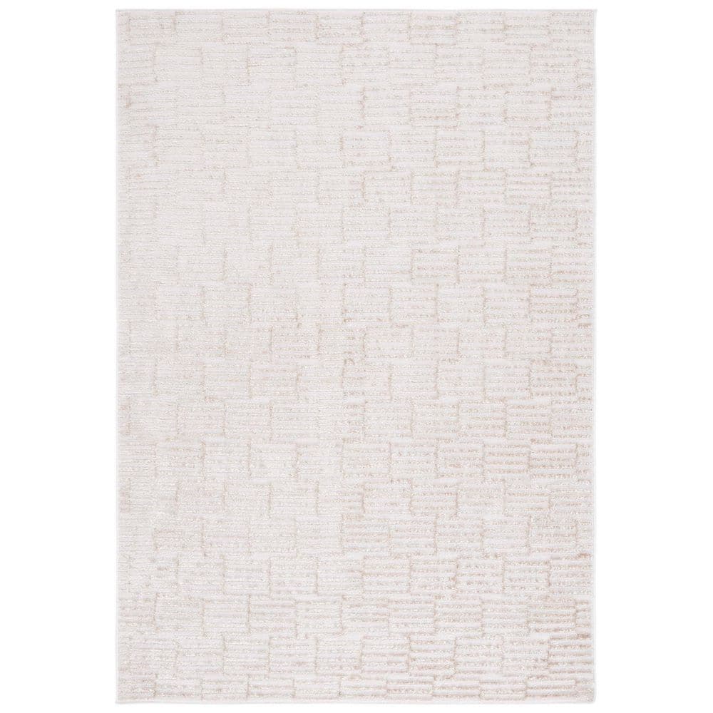 Maya Ivory/Beige 4 ft. x 6 ft. Striped Modern Area Rug price history on PriceWatchPro