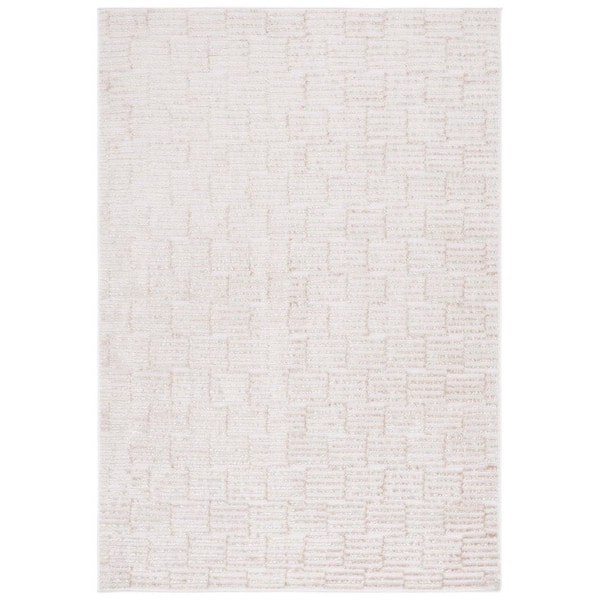 SAFAVIEH Maya Ivory/Beige 8 ft. x 10 ft. Striped Modern Area Rug