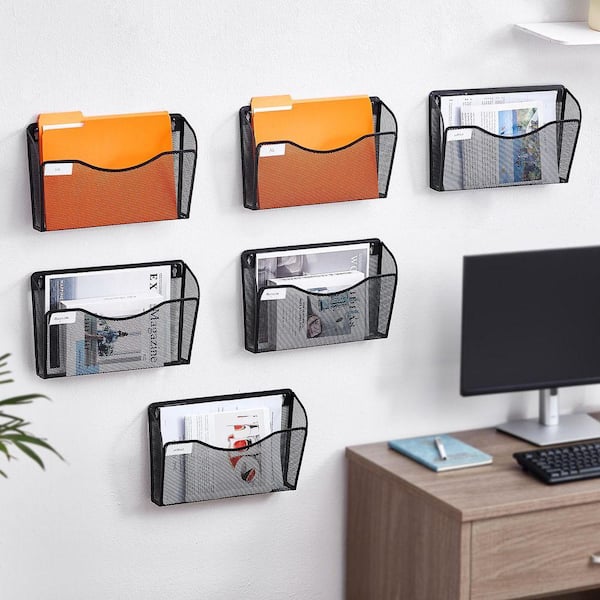 YBING Wall File Organizer Mesh Hanging Wall Files Holder 6 Pack Hanging - View #7