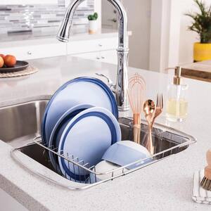 Stainless Steel Adjustable Over-the-Sink Dish Rack Drainer