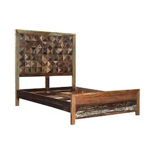 Charlie Brown Wood Frame Queen Panel Bed with Reclaimed Wood