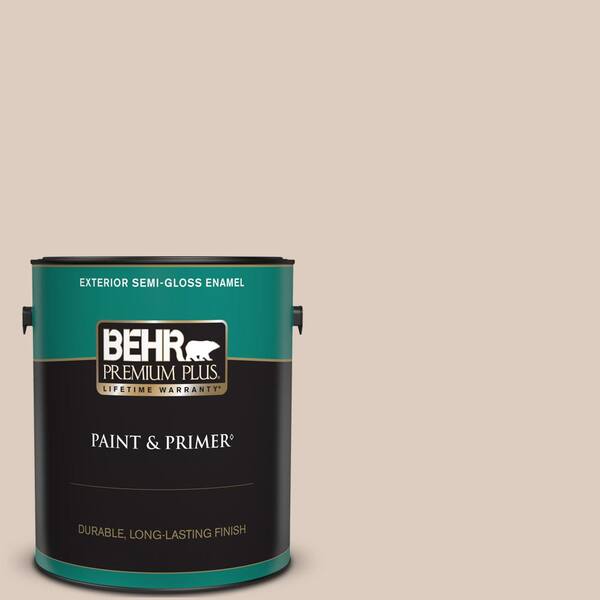 BEHR PREMIUM PLUS 1 gal. #N190-2 Stonewashed Brown Semi-Gloss Enamel Exterior Paint & Primer