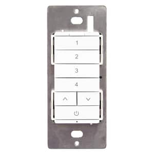 Home In-Wall Bluetooth Battery-Powered Wireless Remote Control Multi-Room Scene Keypad, White