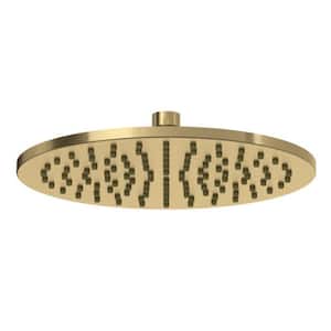 1-Spray Pattern 9.84 in. Wall Mount Fixed Showerhead in Antique Gold