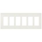 Claro 6 Gang Wall Plate for Decorator/Rocker Switches, Satin, Architectural White (SC-6-RW) (1-Pack)