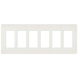 Claro 6 Gang Wall Plate for Decorator/Rocker Switches, Satin, Architectural White (SC-6-RW) (1-Pack)