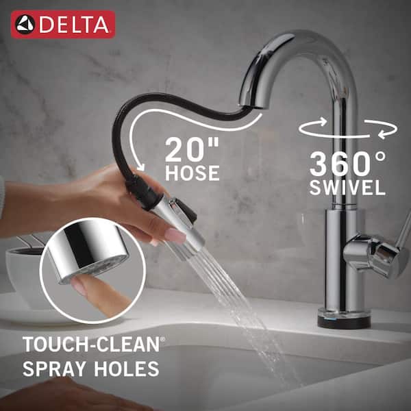 Delta Trinsic Single-Handle Pull-Down Sprayer Bar Faucet Featuring