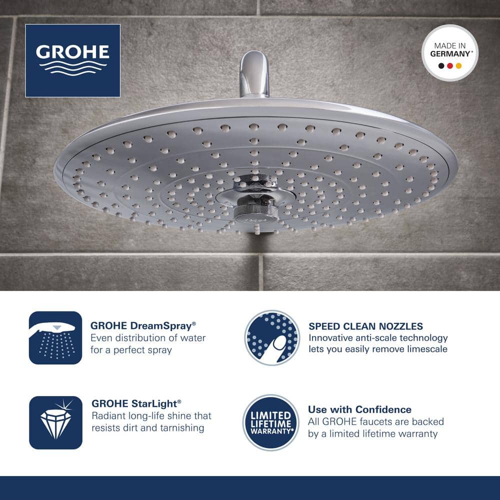 Chrome Dual-Head Adjustable Height Shower System