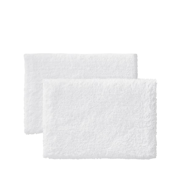 StyleWell White 17 in. x 25 in. Non-Skid Cotton Bath Rug (Set of 2)