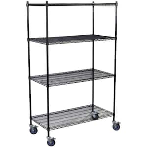 Black 4-Tier Steel Wire Shelving Unit (36 in. W x 69 in. H x 18 in. D)