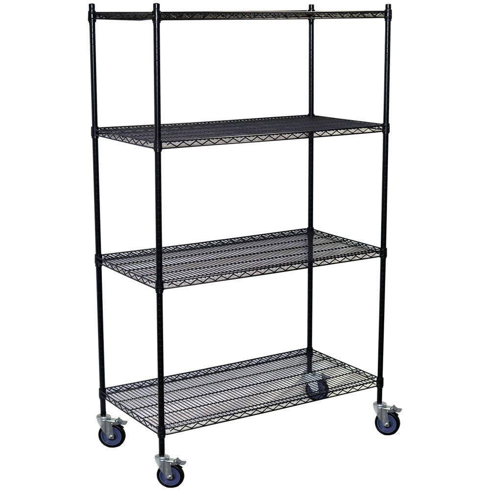  Rubbermaid 3-Tier Shelving Wheeled Organizer, Wire Adjustable  Metal Storage Cart, for Office/Kitchen/Bedroom/Laundry Home Use, White :  Home & Kitchen