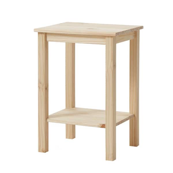 StyleWell Unfinished Basic Natural Pine Wood End Table (15 in.)