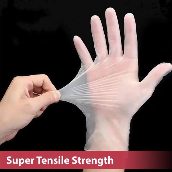 BISON LIFE Small, Disposable Vinyl Food Preparation Gloves, Multi