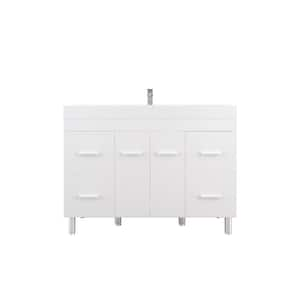 Ripley 48 in. W x 19 in. D x 36 in. H Vanity in White with Acrylic Vanity Top in White with White Basin