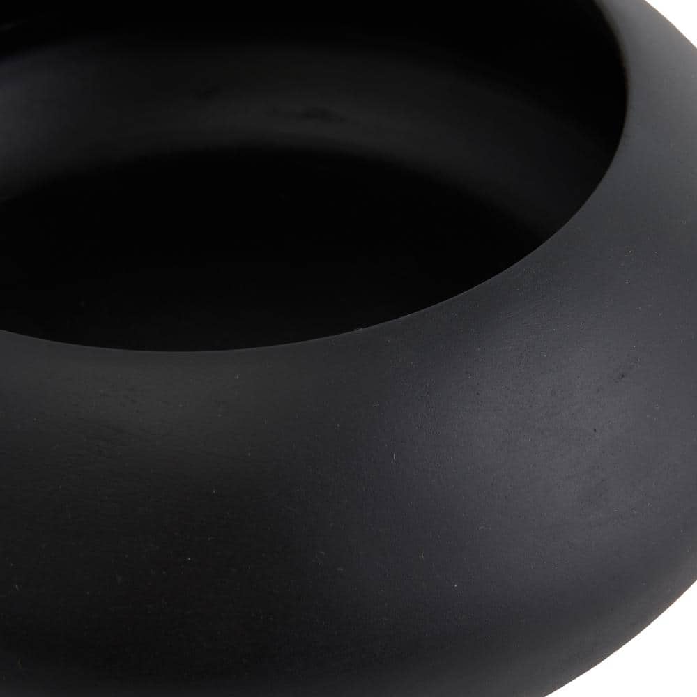 Minimalist Black Round Mango Wood Serving Bowl