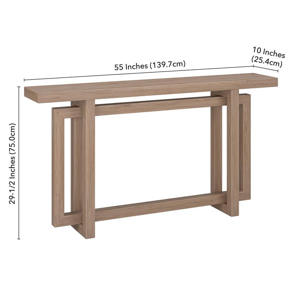 Antiqued Gray Oak MDF Hallway Table with Storage