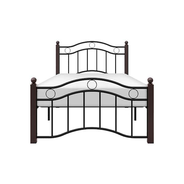 Lazzara Sterling Black And Brown Metal Frame Twin Platform Bed