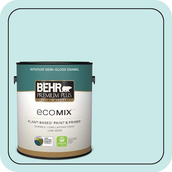 1 gal. #M460-1 Tahitian Sky Semi-Gloss Enamel EcoMix Plant-Based Interior Paint & Primer